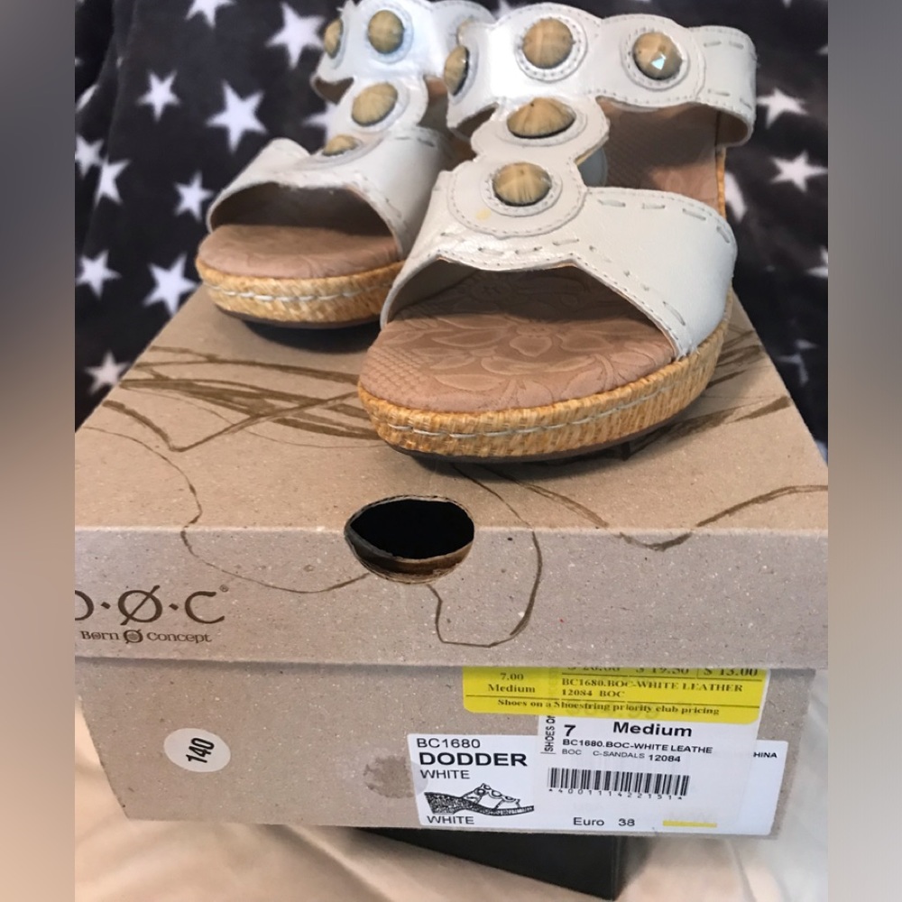 Born Concept Leather Sandals—gently worn